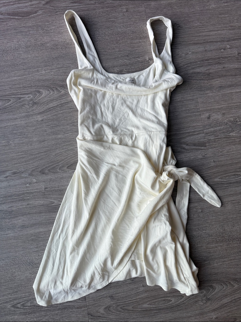 Wilfred Cream Sleeveless Wrap Mini Dress